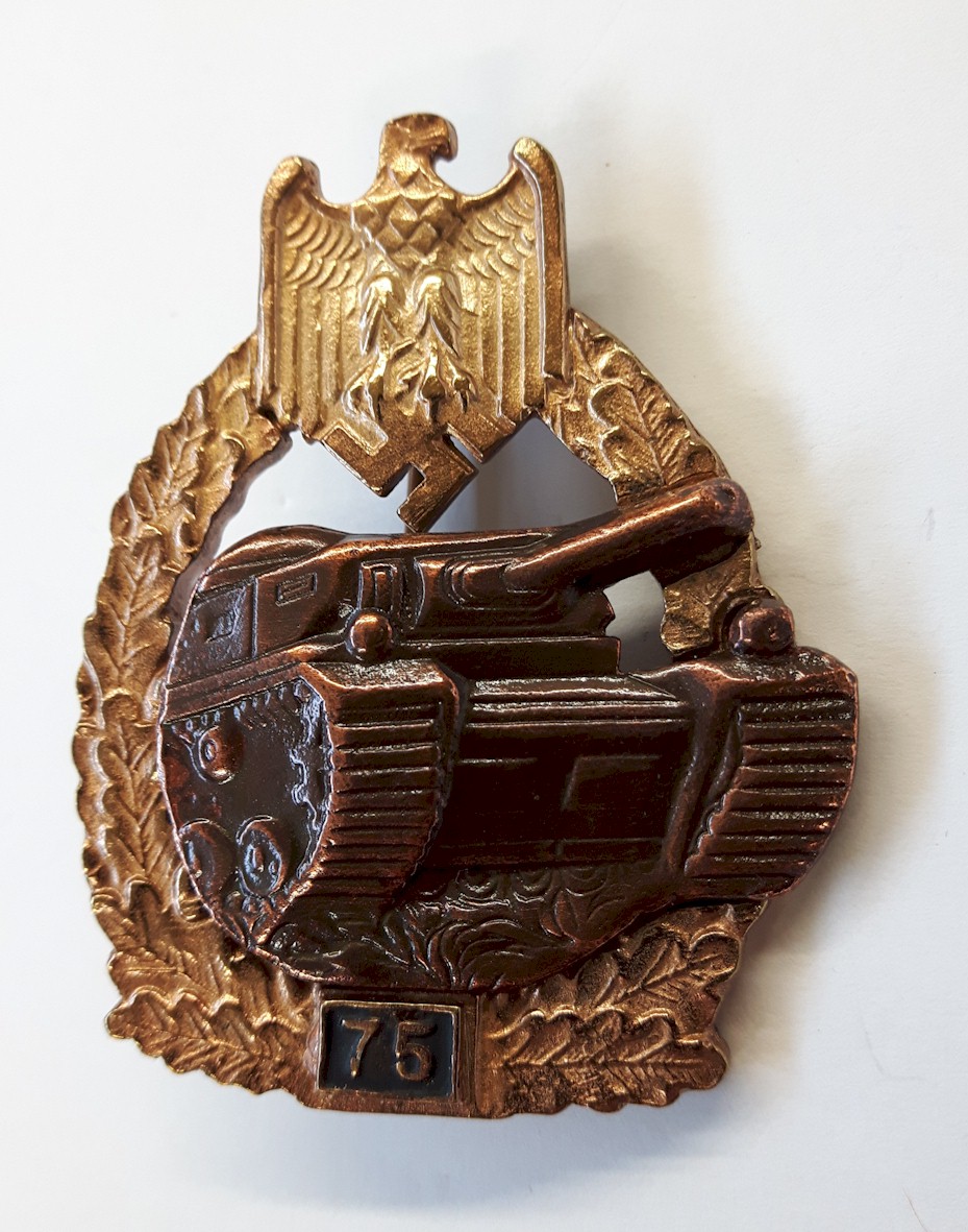 GERMAN TANK BATTLE BADGE 75 ACTIONS PANZER GRENADIER Gold & Bronze