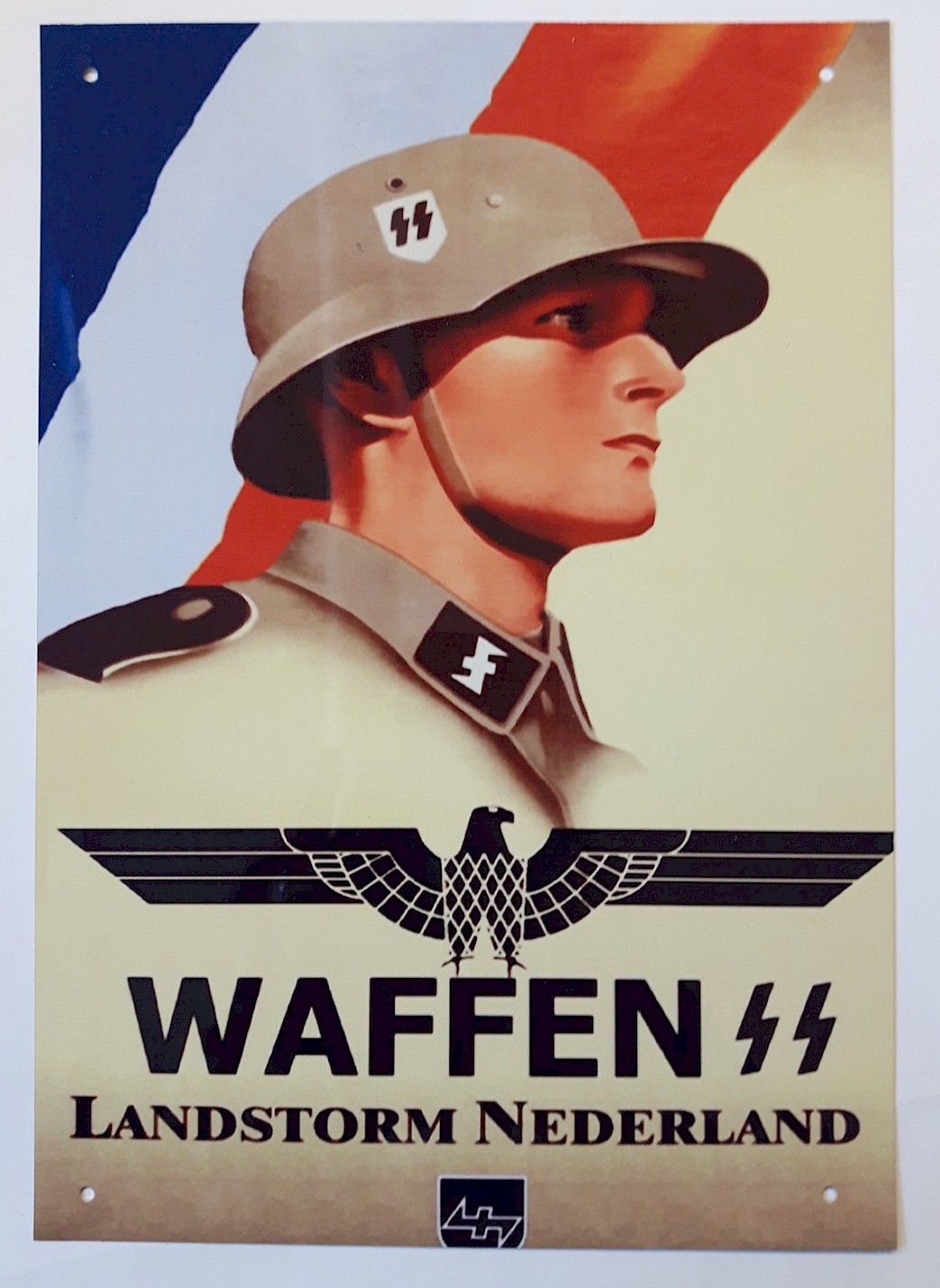 GERMAN WAFFEN-SS LANDSTORM NEDERLAND METAL SIGN