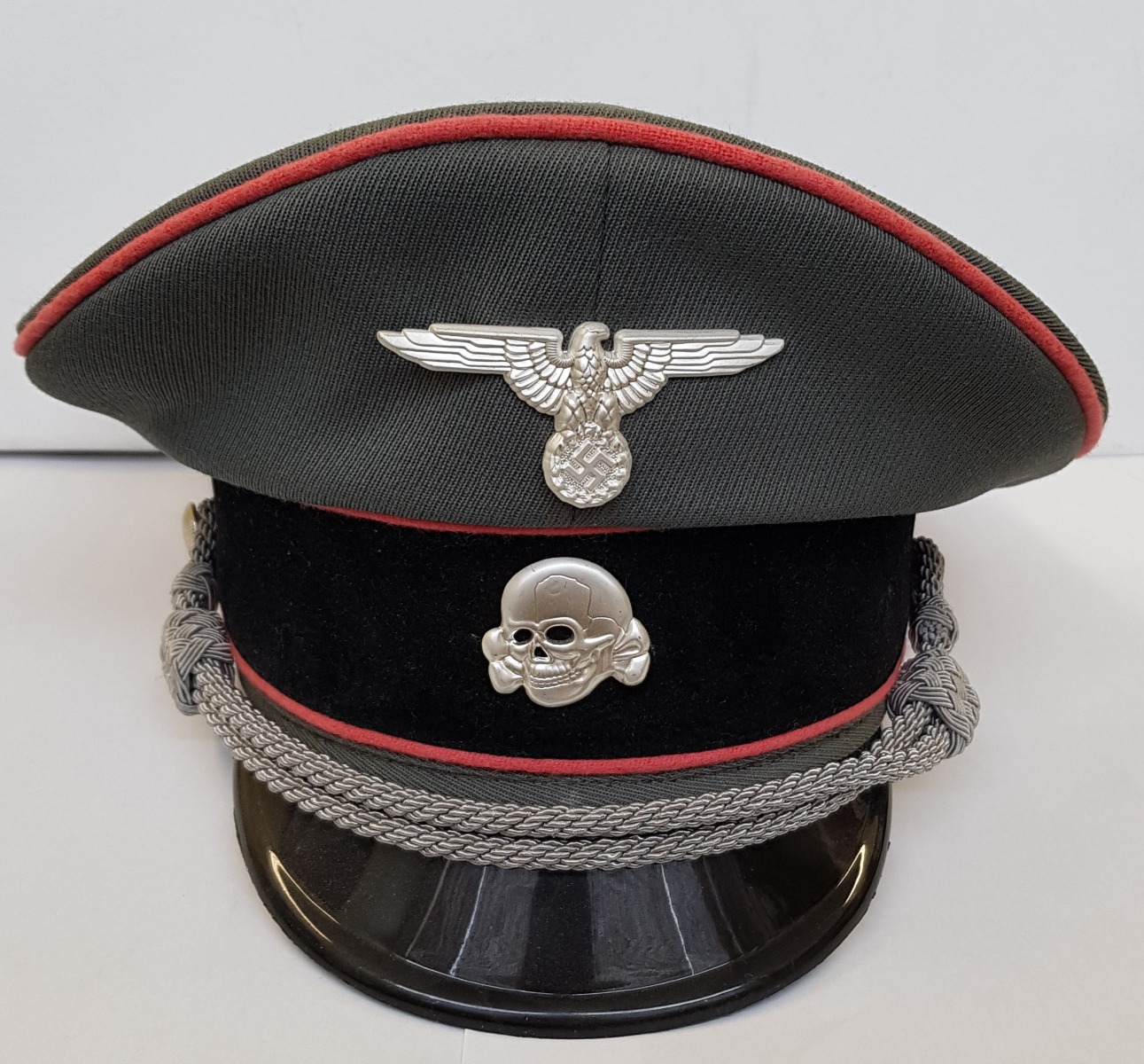 GERMAN PANZER WAFFEN SS OFFICER VISOR CAP