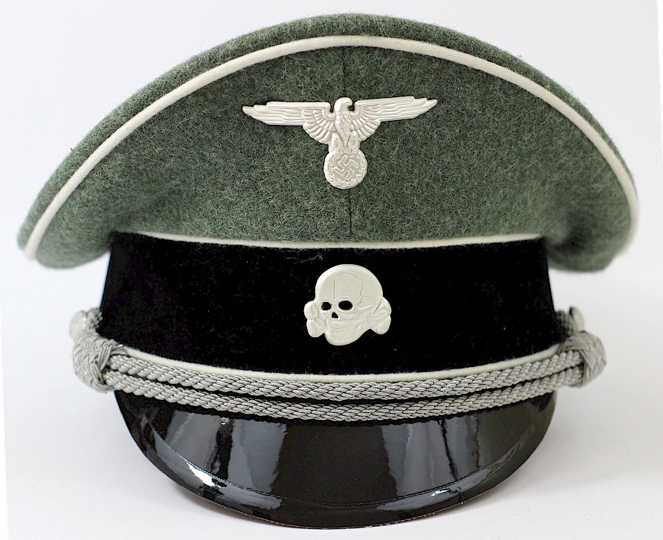 GERMAN WAFFEN SS OFFICER VISOR CAP FIELD GREY