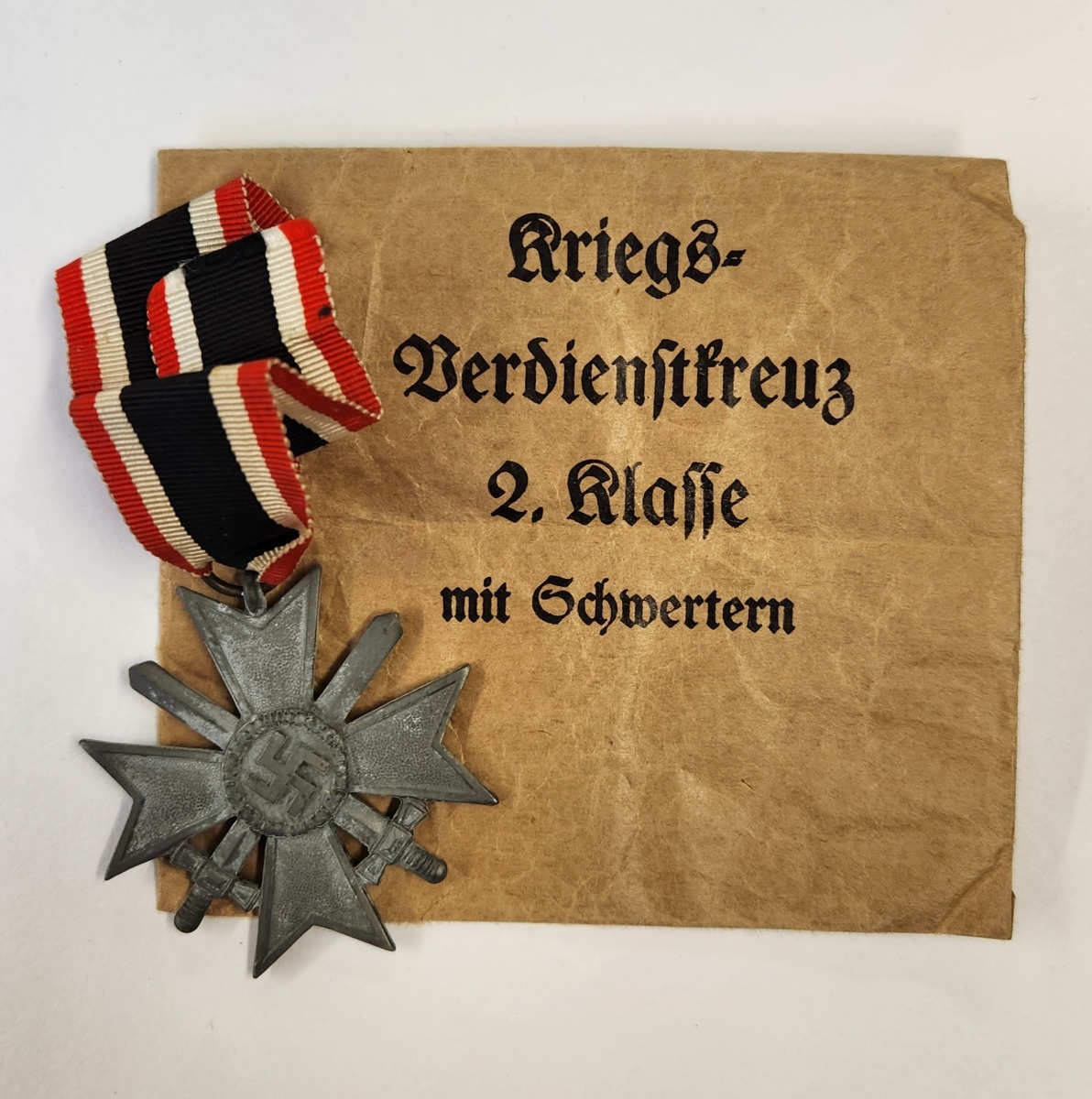 GERMAN WAR MERIT CROSS 2ND CLASS WITH SWORDS AND ISSUE ENVELOPE ORIGINAL
