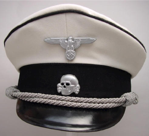 GERMAN WW11 WHITE ALLGEMEINE SS OFFICERS VISOR CAP
