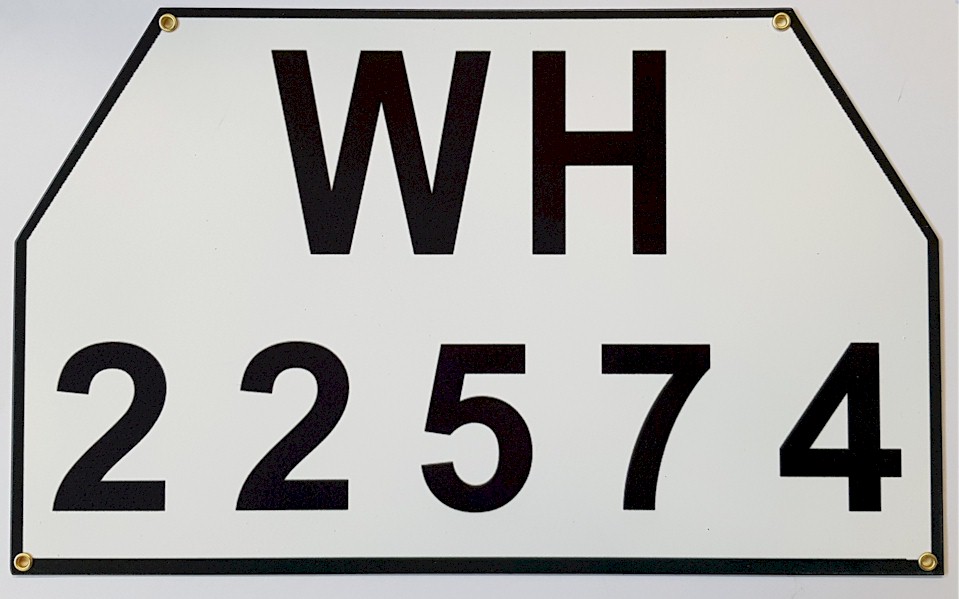 GERMAN WW2 WH BIG VEHICLE OR TRUCK LICENCE PLATE 