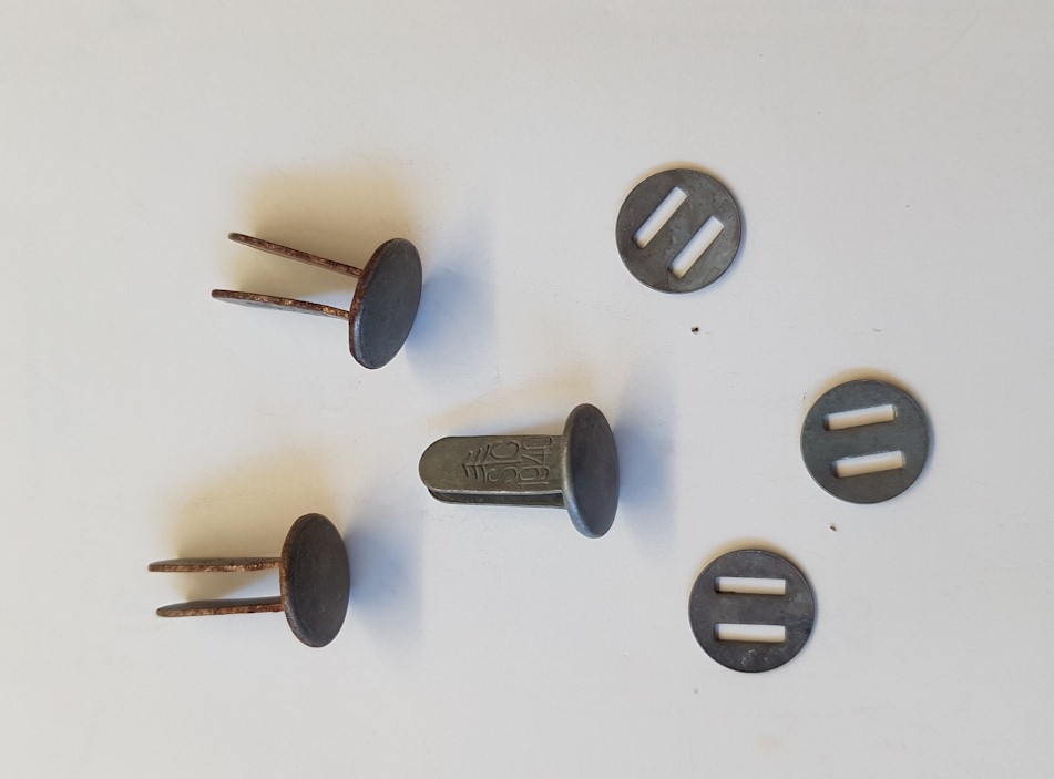 GERMAN WWII HELMET RIVETS AND WASHERS