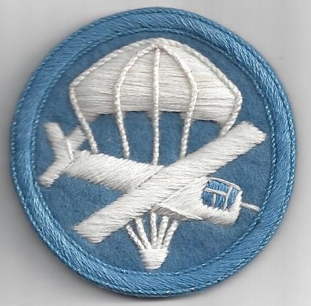 AIRBORNE COMBINED GLIDER PARACHUTE OFFICERS CAP PATCH