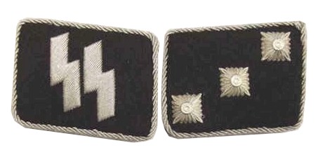 ww2GERMAN SS-UNTERSTURMFUHRER (2nd Lieutenant) OFFICER COLLAR TABS 