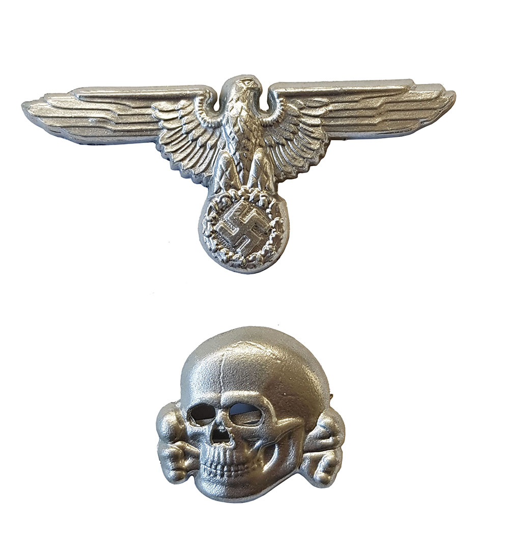 GERMAN SS CAP SKULL & SS CAP EAGLE RZM MARKED M1/52