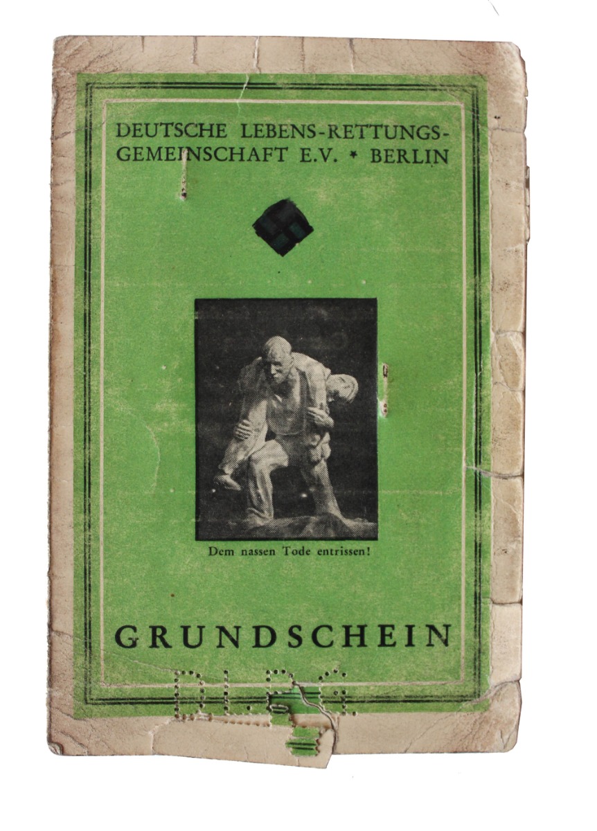 GERMAN 1941 DATED LIFE SAVING ASSOCIATION BOOKLET FOR HORST BAUER