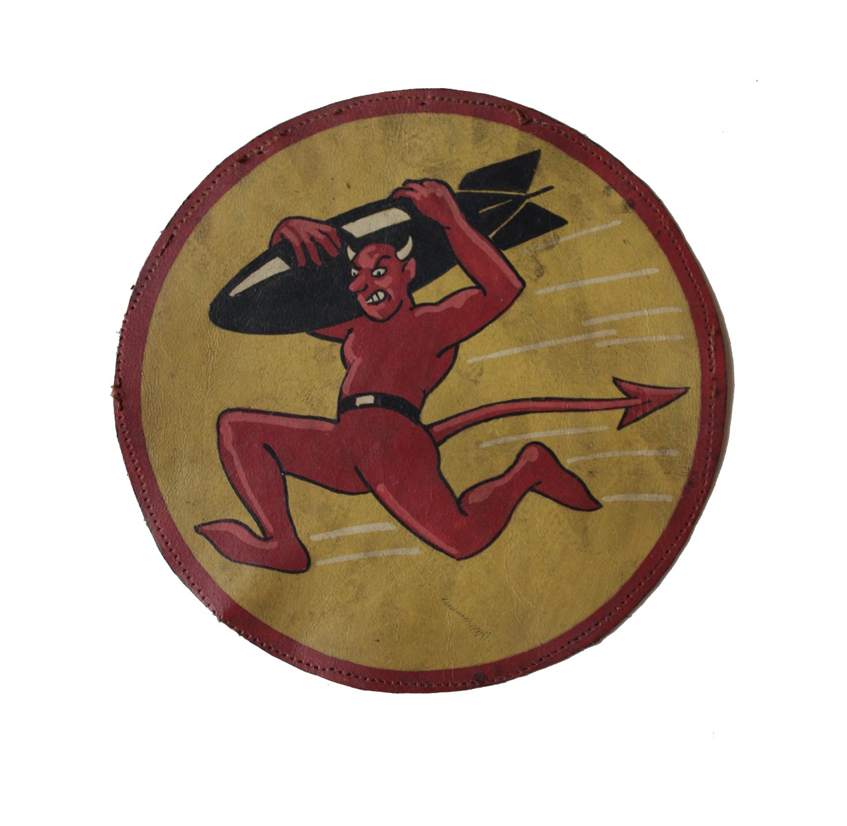 AMERICAN WW2 RED DEVIL RUNNING WITH BOMB FLIGHT JACKET PATCH 