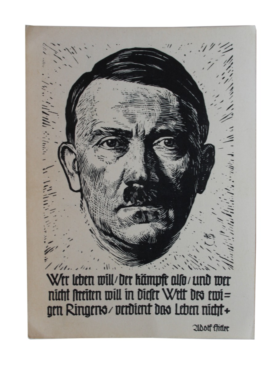 WW2 GERMAN ADOLF HITLER ORIGINAL UNUSED POST CARD