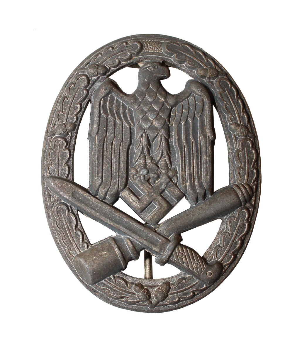 GERMAN WWII GENERAL ASSAULT BADGE, HOLLOW BACK (ALLGEMEINES STURMABZEICHEN)