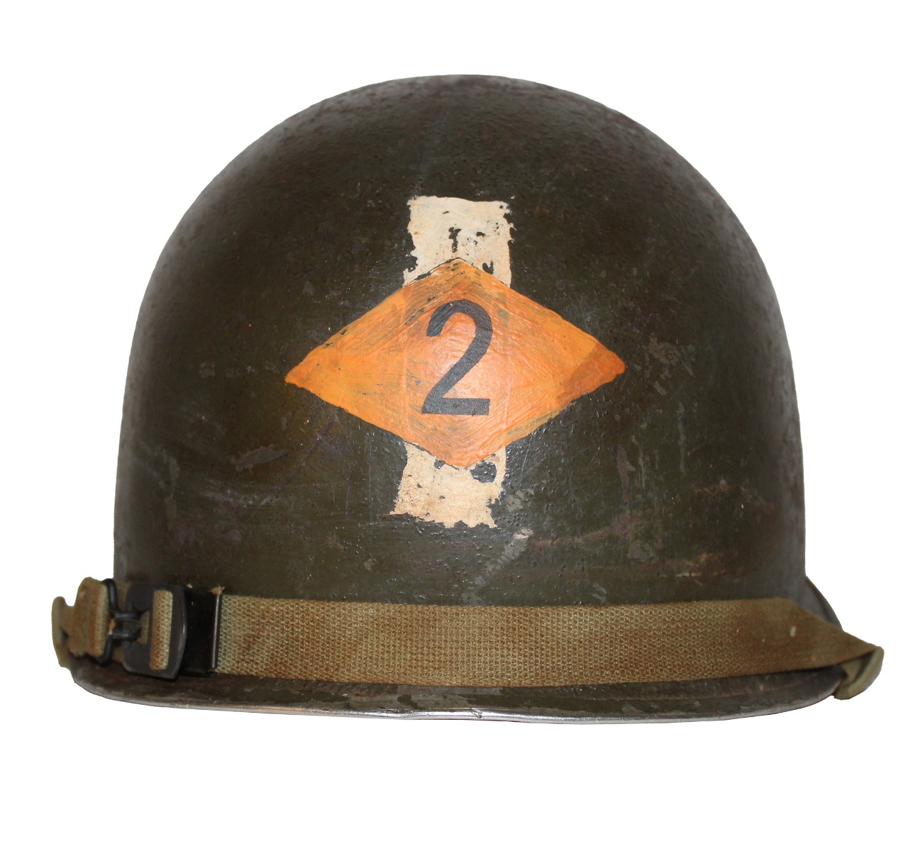 US WW2 2ND RANGERS ORIGINAL M1 HELMET SHELL REFURBISHED 