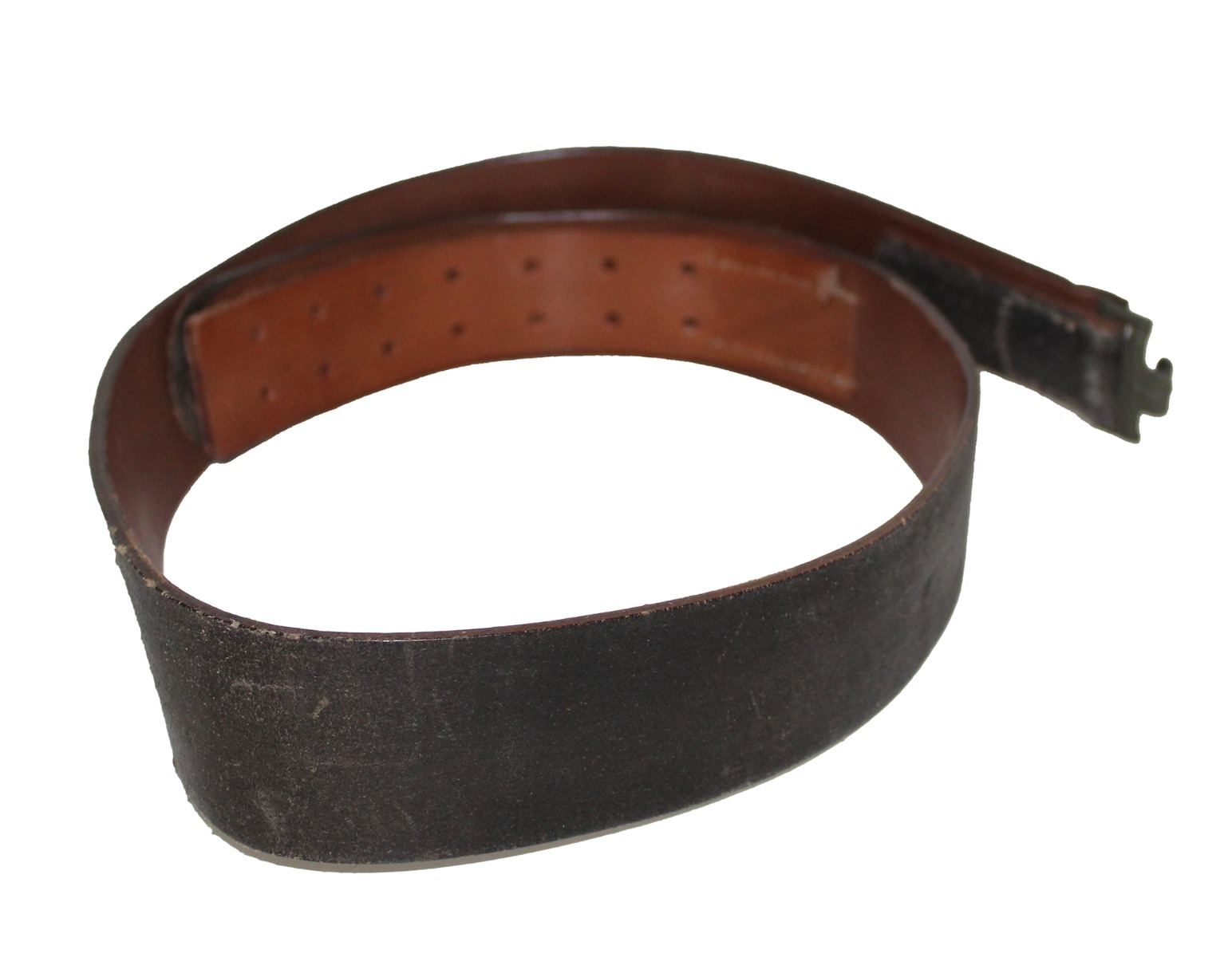 WAFFEN SS CONTRACT ENLISTED LEATHER BELT WITH RZM MARK 401/43 SS