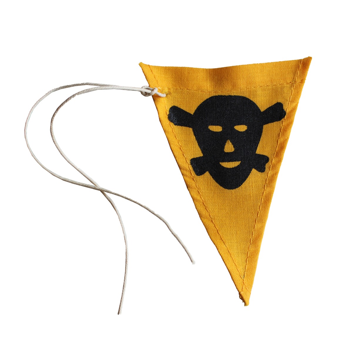 GERMAN WWII LAND MINE YELLOW MARKER WARNING FLAG (SALTZ GERMAN WWII LAND MINE YELLOW MARKER WARNING FLAG (SALTZ