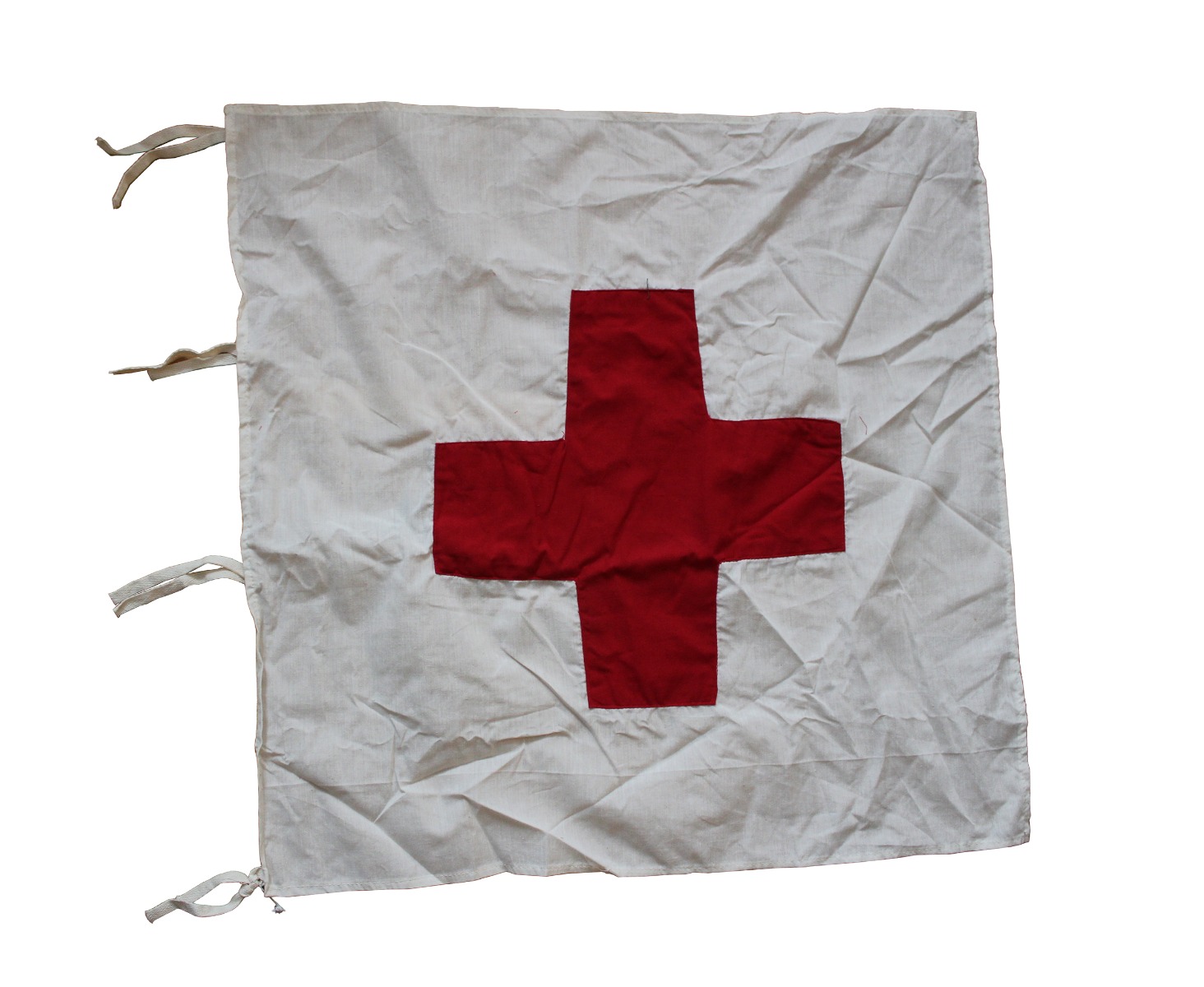 VINTAGE COTTON RED CROSS FLAG FOR MEDIC AID STATIONS 