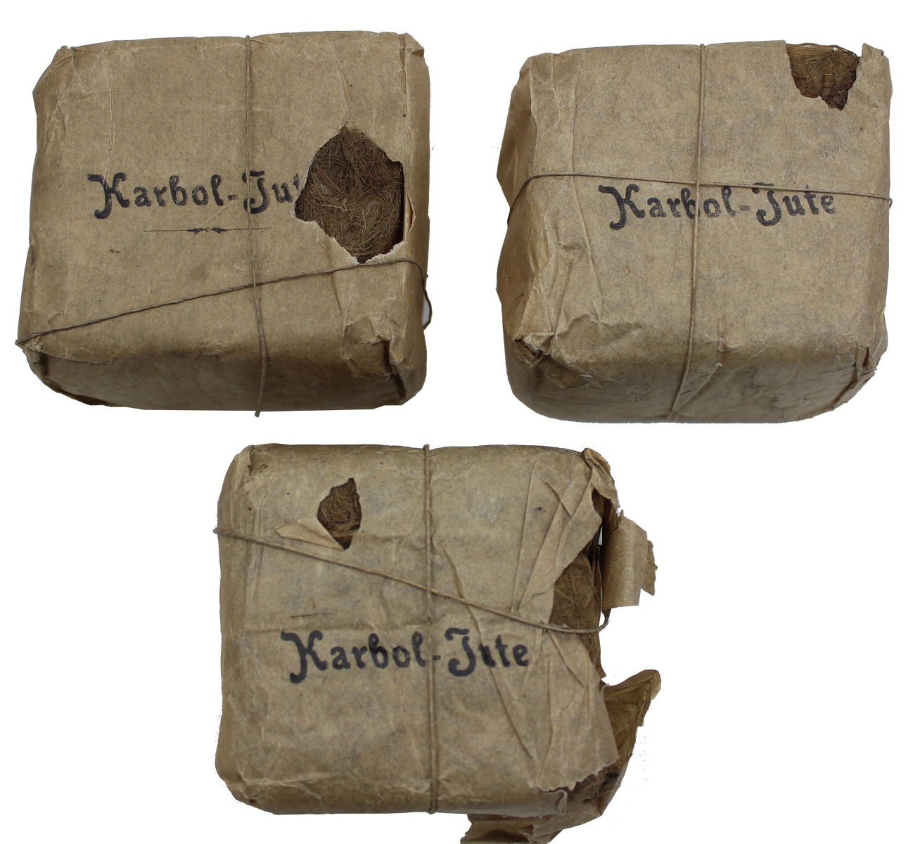 WW2 GERMAN BANDAGE IN ORIGINAL PAPER PACKAGING KARBOL JUTE