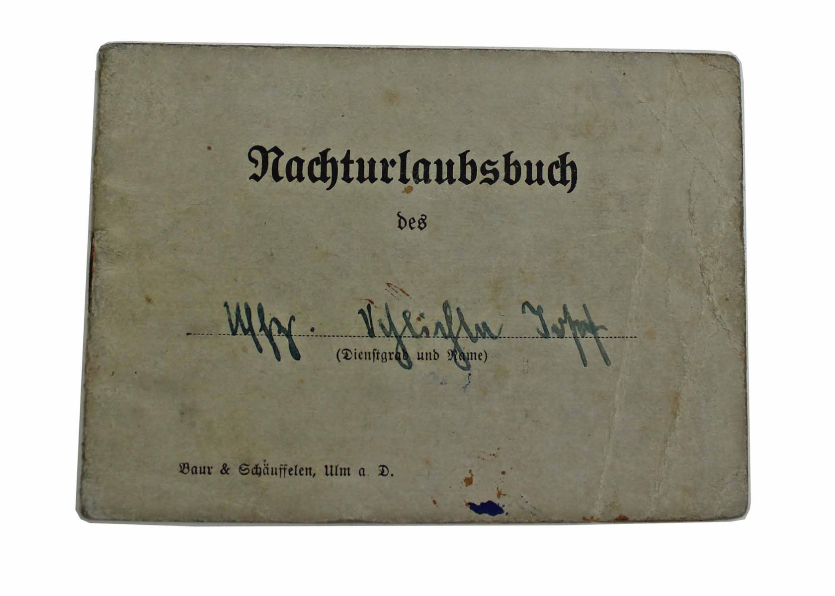 GERMAN SOLDIERS NIGHT LEAVE BOOKLET - NACHTURLAUBSBUCH 