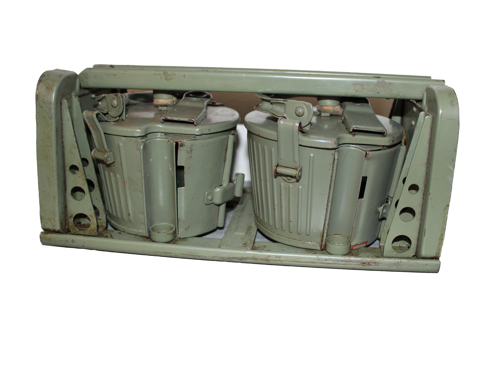 GERMAN WWII MG34/42 AMMUNITION BASKET DRUMS WITH CARRIER 1942