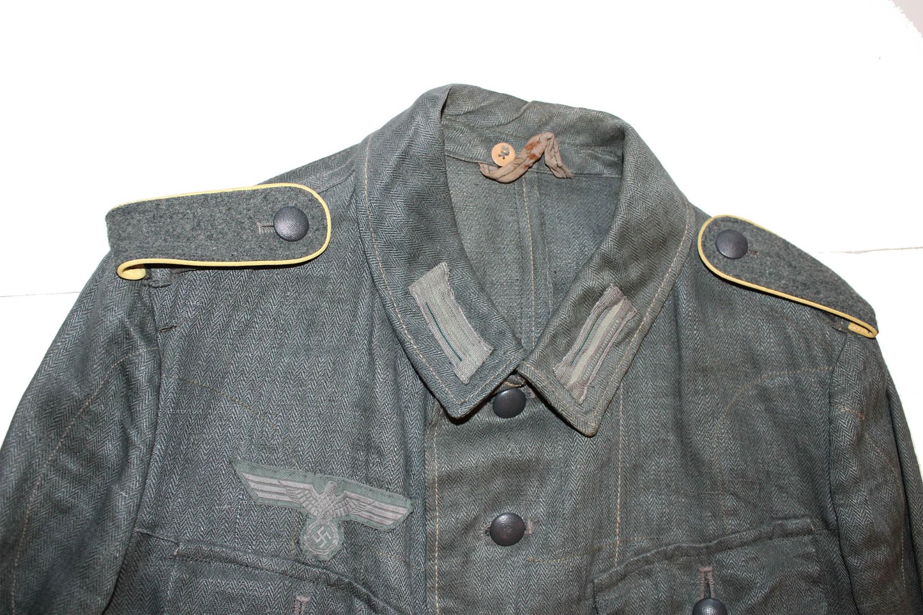 GERMAN ORIGINAL M43 DRILLICH TUNIC JACKET WITH ORIGINAL