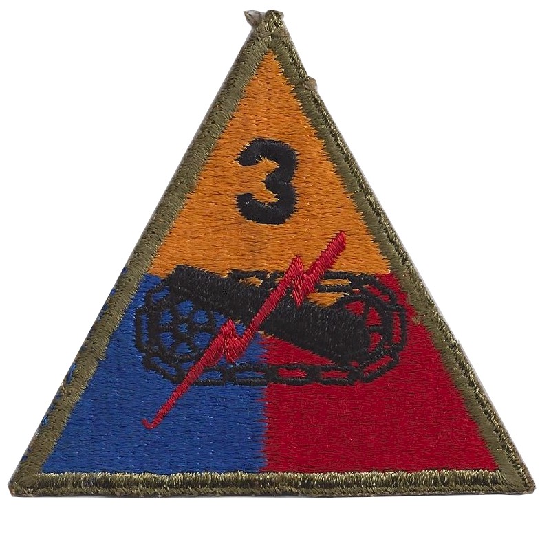 AMERICAN WWII 3RD ARMORED DIVISION SHOULDER PATCH - ORIGINAL