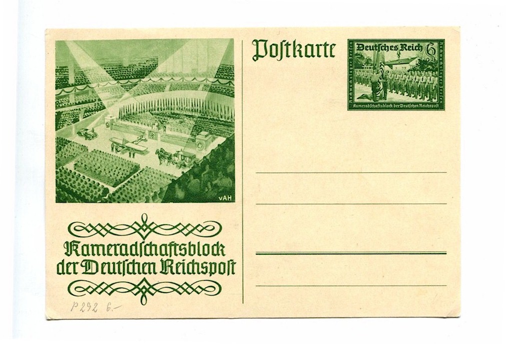 Kameradschaftsblock der Deutschen Reichspost Postcard