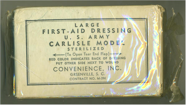 WW11 AMERICAN FIRST AID DRESSING CARLISLE MODEL