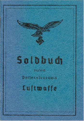 LUFTWAFFE SOLDBUCH BLANK NAVY BLUE