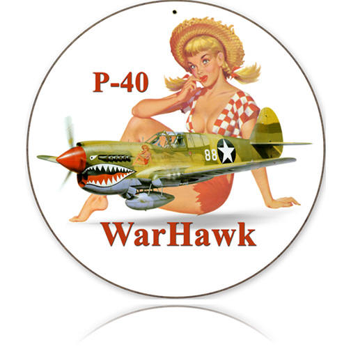 P-40 WARHAWK METAL SIGN