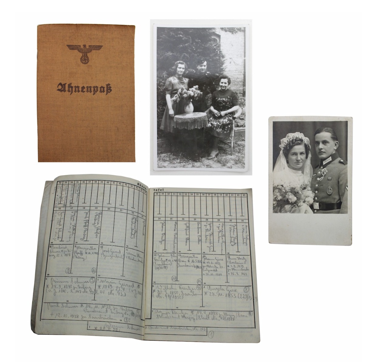 WW11 GERMAN ANCESTRAL RECORD BOOKLET FAMILY TREE OF GERMAN PANZER