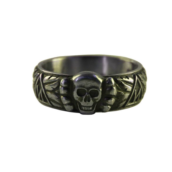 GERMAN WW2 SS SKULL RING WITH SERPENTS