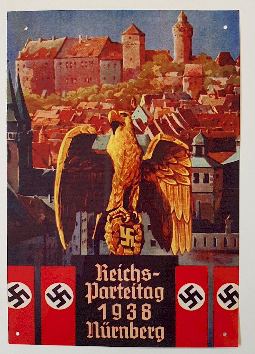 REICHSPARTEITAG 1938 NURNBERG METAL SIGN