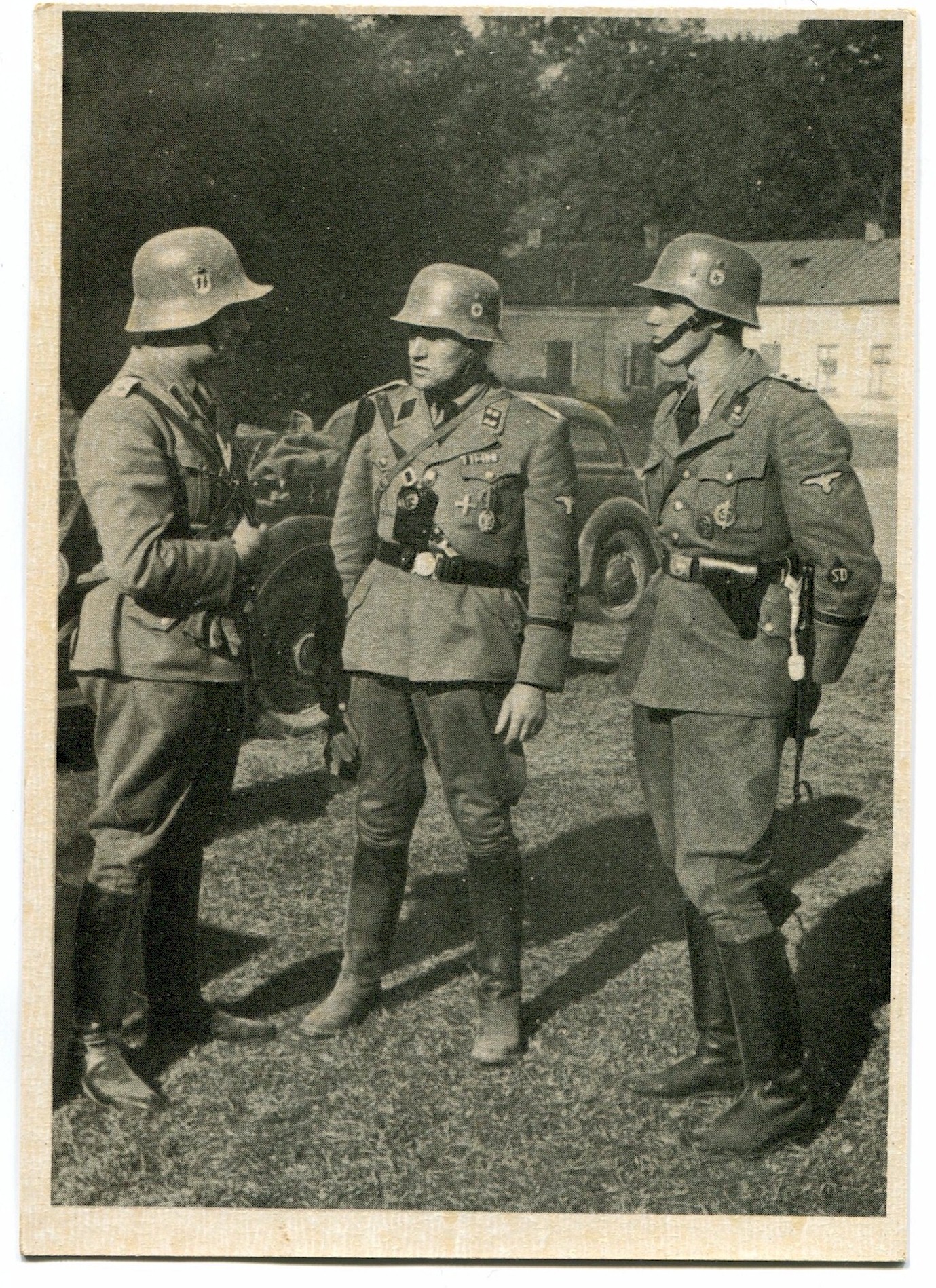 SS POST CARD POLICE IN POLAND"A SECURITY POLICE GROUP BEFORE AN ACTION"