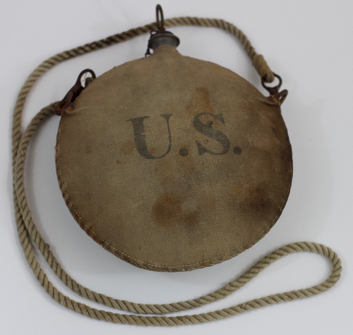 US CIVIL WAR OR SPANISH AMERICAN WAR CANTEEN AND COVER 