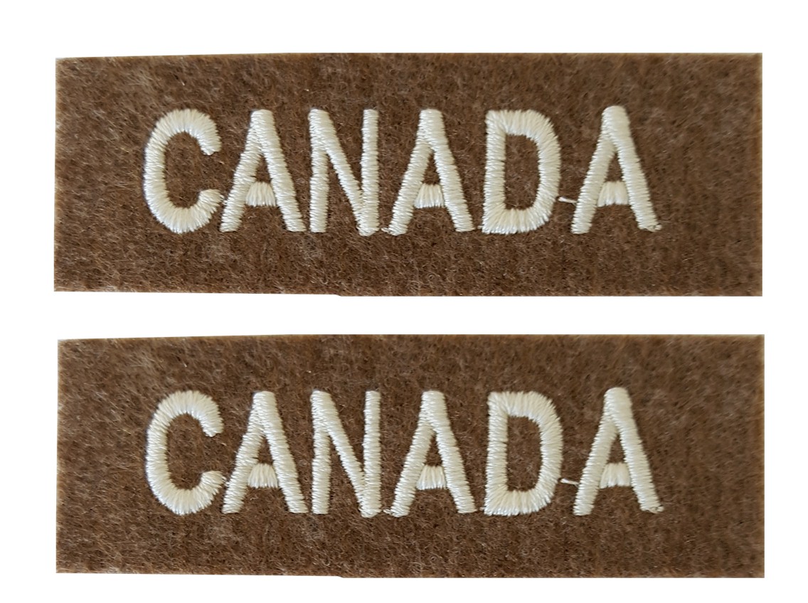 WW2 CANADIAN ARMY CLOTH SHOULDER TITLE FLASH BADGE