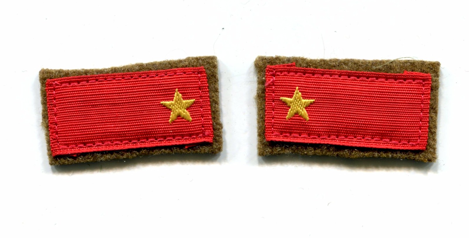 WW2 JAPANESE ARMY PRIVATE 2ND CLASS COLLAR TABS WITH WOOL BACKING